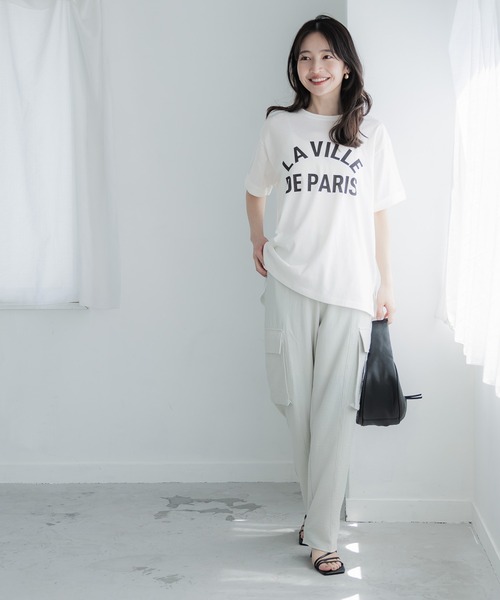 coca(coca)(コカ)の「ロールアップ袖サイドスリットロゴTシャツ(Tシャツ/カットソー・レディース・C/A/B/D・M/L)」の5枚目の写真