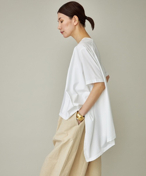 Curensology 24SS イレギュラーヘムTEE グレー Curensology - Curensology 24SS イレギュラーヘムTEE グレーの