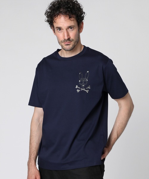 Psycho Bunny(サイコバニー)の「ペイズリーロゴ シルケットスムース Tシャツ(Tシャツ/カットソー・メンズ・ネイビー/ホワイト/ブラック・SMALL/MEDIUM/LARGE/X-LARGE)」の1枚目の写真