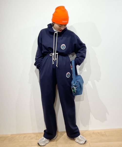 HOLIDAY（ホリデイ）の「POLYCOTTON SWEAT HOODIE ポリコットンスウェットフーディ（パーカー・レディース・ネイビー/ピンク・ONE SIZE）」の19枚目の写真