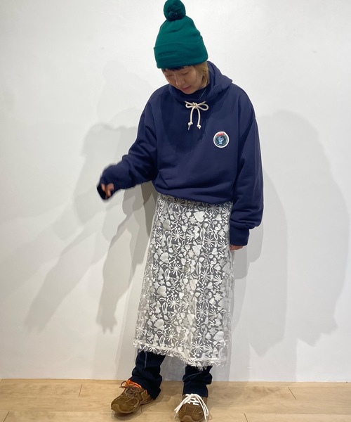 HOLIDAY（ホリデイ）の「POLYCOTTON SWEAT HOODIE ポリコットンスウェットフーディ（パーカー・レディース・ネイビー/ピンク・ONE SIZE）」の9枚目の写真