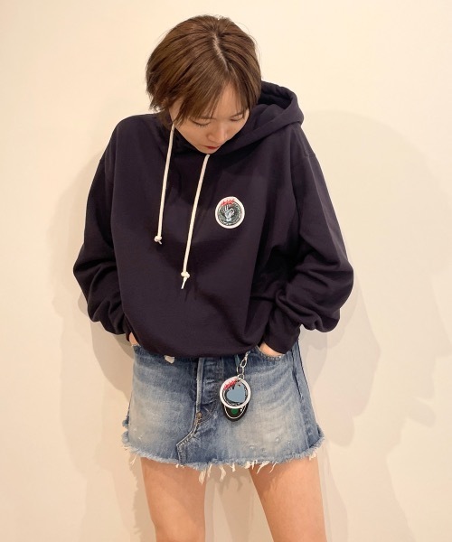 HOLIDAY POLYCOTTON SWEAT TOPS スウェット Pine 'Jolly' Graphic Contrast Stitching Sweatshirt | Lime Lush