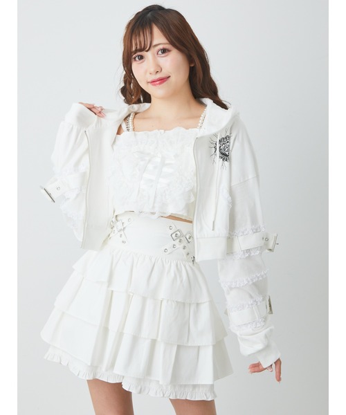 Ank Rouge（アンクルージュ）の「ゴシックショートパーカー（パーカー・レディース・ホワイト/ブラック/ピンク/ブルー・M）」の15枚目の写真