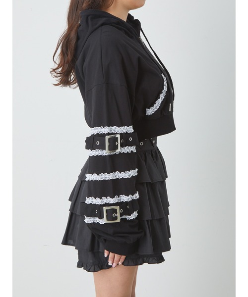 Ank Rouge（アンクルージュ）の「ゴシックショートパーカー（パーカー・レディース・ホワイト/ブラック/ピンク/ブルー・M）」の7枚目の写真