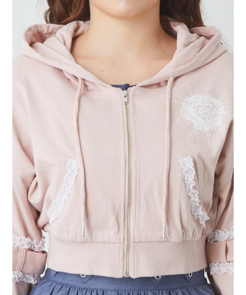 Ank Rouge（アンクルージュ）の「ゴシックショートパーカー（パーカー・レディース・ホワイト/ブラック/ピンク/ブルー・M）」の12枚目の写真