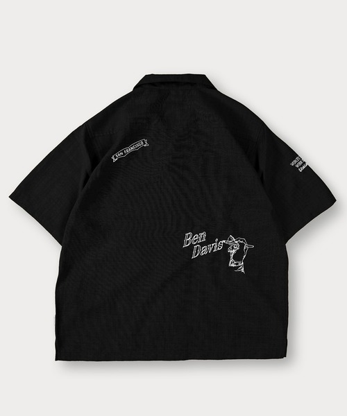 BEN DAVIS(ベンデイビス)の「【BENDAVIS/ベンデイビス】SCRIBBLE EMBRO S/S SHIRT/リネンライク 落書きデザイン オープンカラー 半袖シャツ オーバーサイズ(シャツ/ブラウス・メンズ・ベージュ/ブラック・XL/L/M)」の11枚目の写真