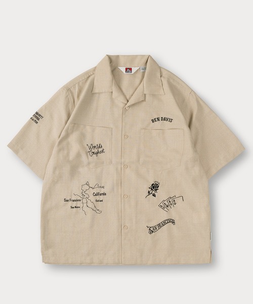 BEN DAVIS(ベンデイビス)の「【BENDAVIS/ベンデイビス】SCRIBBLE EMBRO S/S SHIRT/リネンライク 落書きデザイン オープンカラー 半袖シャツ オーバーサイズ(シャツ/ブラウス・メンズ・ベージュ/ブラック・XL/L/M)」の10枚目の写真