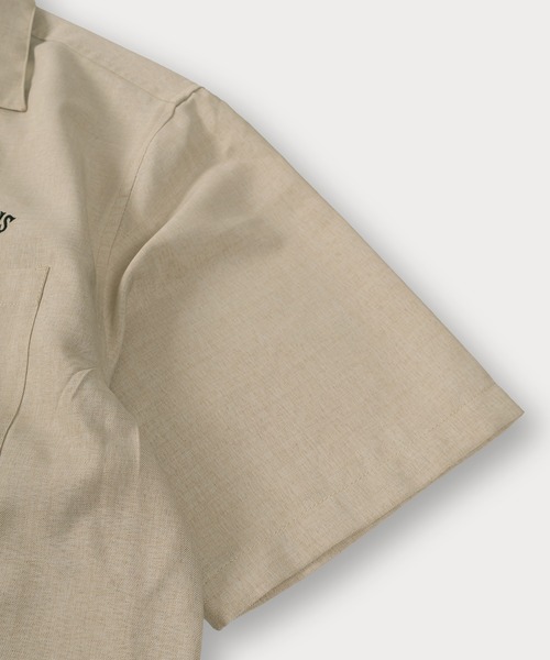 BEN DAVIS(ベンデイビス)の「【BENDAVIS/ベンデイビス】SCRIBBLE EMBRO S/S SHIRT/リネンライク 落書きデザイン オープンカラー 半袖シャツ オーバーサイズ(シャツ/ブラウス・メンズ・ベージュ/ブラック・XL/L/M)」の7枚目の写真