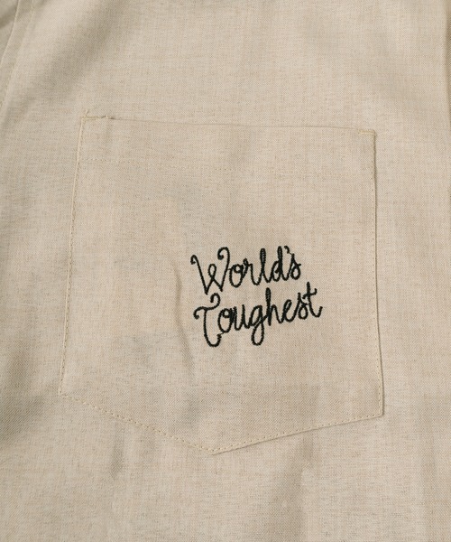BEN DAVIS(ベンデイビス)の「【BENDAVIS/ベンデイビス】SCRIBBLE EMBRO S/S SHIRT/リネンライク 落書きデザイン オープンカラー 半袖シャツ オーバーサイズ(シャツ/ブラウス・メンズ・ベージュ/ブラック・XL/L/M)」の5枚目の写真