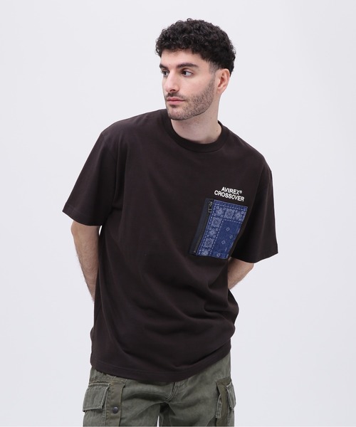 AVIREX（アヴィレックス）の「《CROSSOVER》DENIM POCKET T-SHIRT / クロスオーバー デニム ポケット Tシャツ  / AVIREX / アヴィレックス（Tシャツ/カットソー・メンズ・ホワイト/ブラック/オリーブ・MEDIUM/LARGE/X-LARGE/XX-LARGE）」の8枚目の写真
