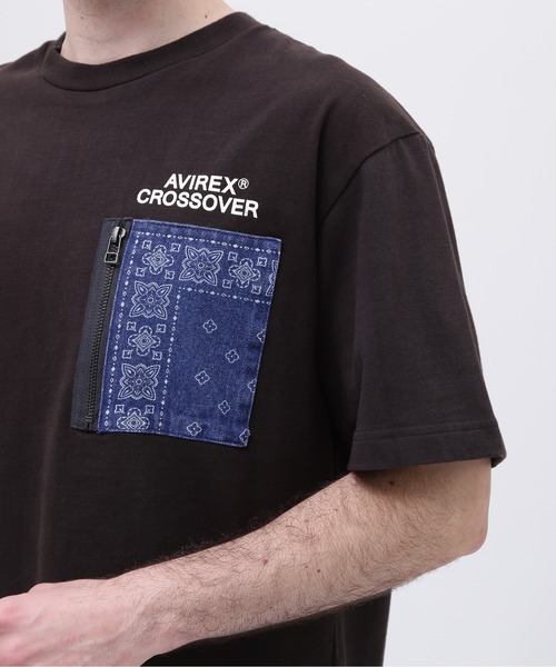 AVIREX（アヴィレックス）の「《CROSSOVER》DENIM POCKET T-SHIRT / クロスオーバー デニム ポケット Tシャツ  / AVIREX / アヴィレックス（Tシャツ/カットソー・メンズ・ホワイト/ブラック/オリーブ・MEDIUM/LARGE/X-LARGE/XX-LARGE）」の19枚目の写真