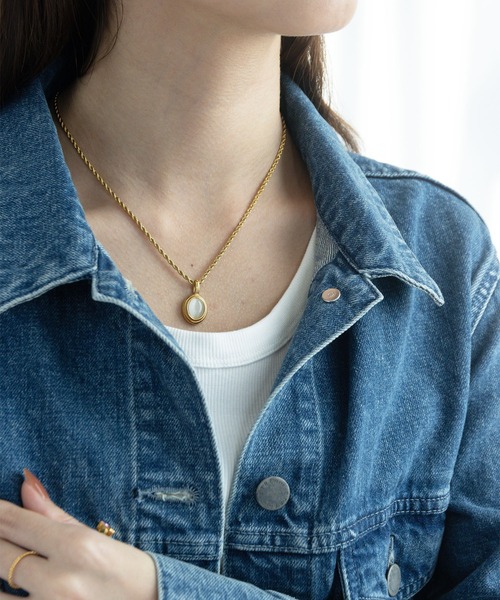 abaskdesign(アバスクデザイン)の「金属アレルギー対応 天然石ツイストロープペンダントステンレスネックレス(ネックレス・レディース・ブラック/ホワイト・FREE)」の20枚目の写真