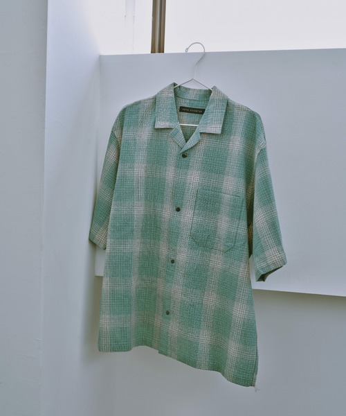 NANO universe（ナノユニバース）の「パナマクロスチェックオープンカラーシャツ（シャツ/ブラウス・メンズ・その他1/その他2・M/L）」の2枚目の写真