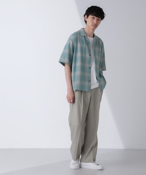 NANO universe（ナノユニバース）の「パナマクロスチェックオープンカラーシャツ（シャツ/ブラウス・メンズ・その他1/その他2・M/L）」の3枚目の写真