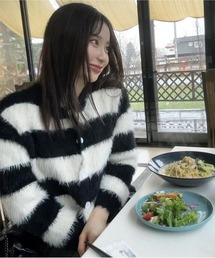 ROOPTOKYO([vgELE)́Shaggy Border Short Knit / {[_[VM[V[gjbg J[fBK(J[fBK/{)