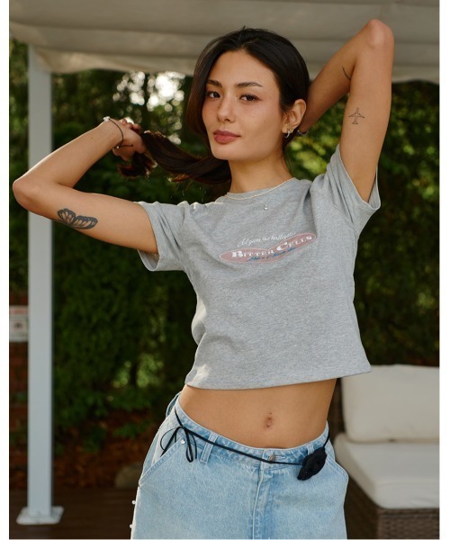 BITTER CELLS（ビターセルズ）の「BITTER CELLS／BELLA Tシャツ（Tシャツ/カットソー・レディース・ダークグレー/アイボリー/グレー・FREE）」の10枚目の写真