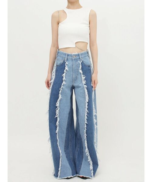 EVRIS（エヴリス）の「カッティングチェーントップス（Tシャツ/カットソー・レディース・ブラック/ホワイト/ブルー・FREE）」の10枚目の写真