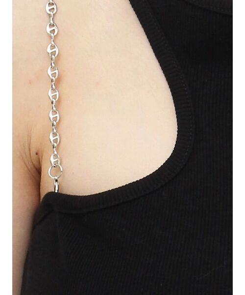 EVRIS（エヴリス）の「カッティングチェーントップス（Tシャツ/カットソー・レディース・ブラック/ホワイト/ブルー・FREE）」の9枚目の写真