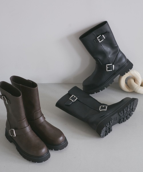 Juze（ジュゼ）の「エンジニアブーツ（ブーツ・レディース・ブラック/ダークブラウン・L/M/S）」の7枚目の写真