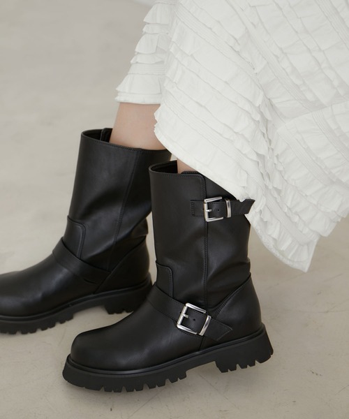 Juze（ジュゼ）の「エンジニアブーツ（ブーツ・レディース・ブラック/ダークブラウン・L/M/S）」の4枚目の写真