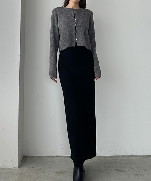 新品 ELLIE エリー ハートボタンカーディガン　黒 ブラック natural couture（ナチュラルクチュール）の「ハート釦ポリニット