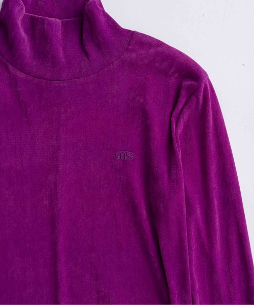 MAISON SPECIAL(メゾンスペシャル)の「Velor Mesh Tops/ベロアメッシュトップス(Tシャツ/カットソー・レディース・グレー/アイボリー/ブラック/ピンク/キャメル/グリーン/パープル・FREE)」の12枚目の写真