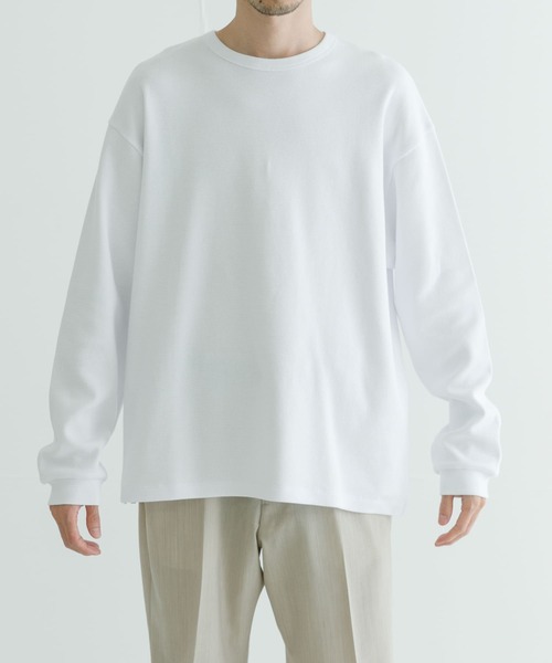 URBAN RESEARCH（アーバンリサーチ）の「『UR TECH』度詰めワッフルロングスリーブ（Tシャツ/カットソー・メンズ・ライトグレー/オートミール/ホワイト/ブラック・SMALL/X-LARGE/LARGE/MEDIUM）」の5枚目の写真