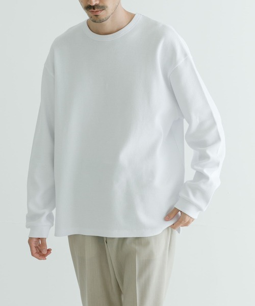 URBAN RESEARCH（アーバンリサーチ）の「『UR TECH』度詰めワッフルロングスリーブ（Tシャツ/カットソー・メンズ・ライトグレー/オートミール/ホワイト/ブラック・SMALL/X-LARGE/LARGE/MEDIUM）」の7枚目の写真