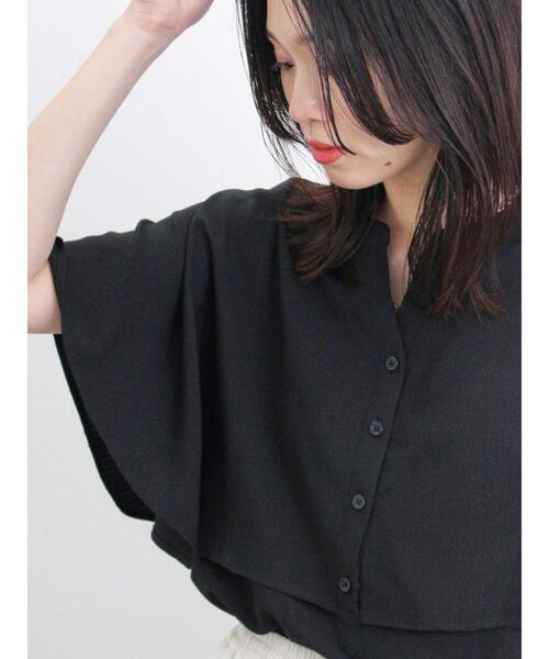 Samansa Mos2 blue(サマンサモスモスブルー)の「ケープ風ブラウス(シャツ/ブラウス・レディース・ラベンダー/ベージュ/ブラック・F)」の7枚目の写真