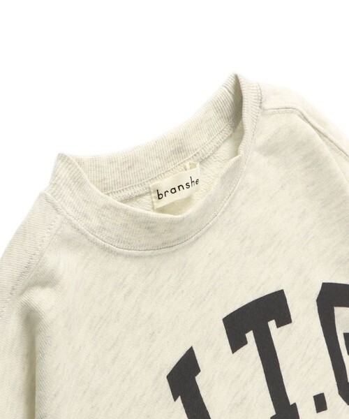 BRANSHES（ブランシェス）の「【ゆったり】カレッジロゴ7分袖Tシャツ（Tシャツ/カットソー・キッズ・ピンク系その他/杢グレー/キャメル/キナリ・80/100/110/120/140/130/150/90）」の6枚目の写真