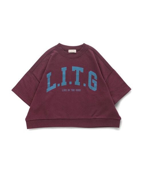 BRANSHES（ブランシェス）の「【ゆったり】カレッジロゴ7分袖Tシャツ（Tシャツ/カットソー・キッズ・ピンク系その他/杢グレー/キャメル/キナリ・80/100/110/120/140/130/150/90）」の14枚目の写真