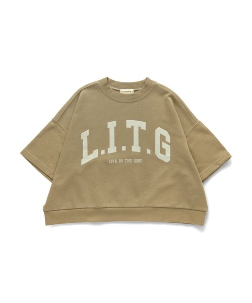 BRANSHES（ブランシェス）の「【ゆったり】カレッジロゴ7分袖Tシャツ（Tシャツ/カットソー・キッズ・ピンク系その他/杢グレー/キャメル/キナリ・80/100/110/120/140/130/150/90）」の15枚目の写真