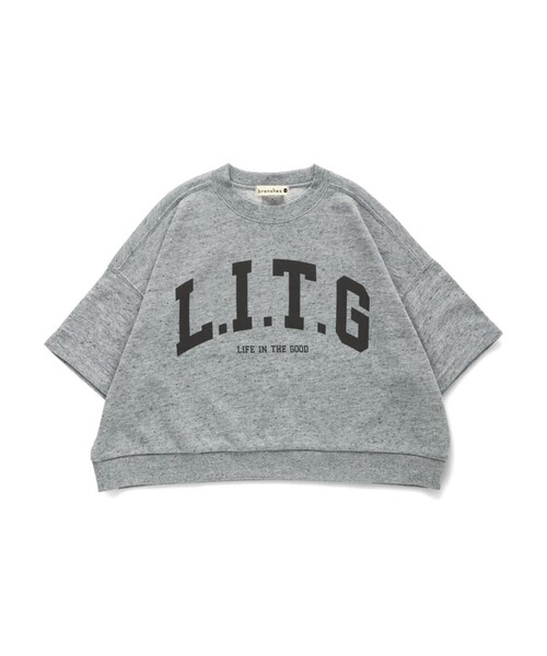 BRANSHES（ブランシェス）の「【ゆったり】カレッジロゴ7分袖Tシャツ（Tシャツ/カットソー・キッズ・ピンク系その他/杢グレー/キャメル/キナリ・80/100/110/120/140/130/150/90）」の16枚目の写真