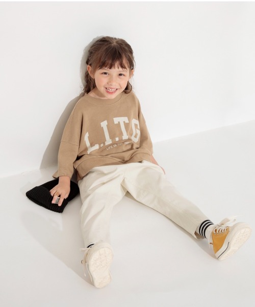 BRANSHES（ブランシェス）の「【ゆったり】カレッジロゴ7分袖Tシャツ（Tシャツ/カットソー・キッズ・ピンク系その他/杢グレー/キャメル/キナリ・80/100/110/120/140/130/150/90）」の17枚目の写真