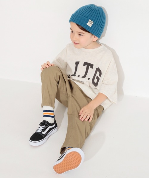 BRANSHES（ブランシェス）の「【ゆったり】カレッジロゴ7分袖Tシャツ（Tシャツ/カットソー・キッズ・ピンク系その他/杢グレー/キャメル/キナリ・80/100/110/120/140/130/150/90）」の21枚目の写真