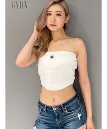 GYDA | Symmetry GYDAラメembroideryベアTOPS(チューブトップ)