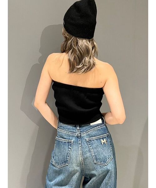 GYDA（ジェイダ）の「Symmetry GYDAラメembroideryベアトップス（チューブトップ・レディース・オフホワイト/ブラック・FREE）」の16枚目の写真