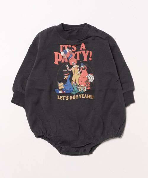 Ocean&Ground(オーシャン&グラウンド)の「IT’S PARTYプリントボディシャツ(肌着・キッズ・キナリ/ターコイズブルー/ブラック・70/80)」の3枚目の写真