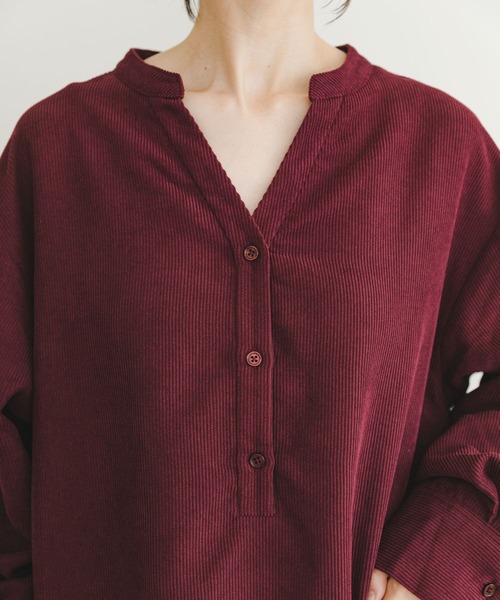 ITEMS URBANRESEARCH（アイテムズ アーバンリサーチ）の「コーデュロイスキッパーワンピース（ワンピース・レディース・ベージュ/バーガンディー/チャコールグレー・FREE）」の16枚目の写真