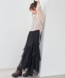 MAJESTIC LEGON | エアリーフリンジドロストニット(ニット/セーター)