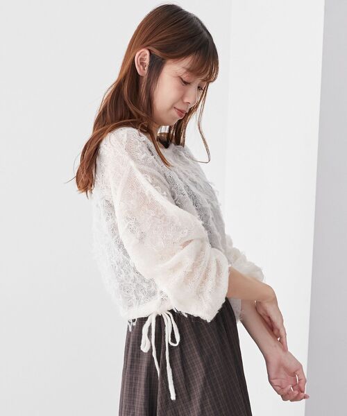 MAJESTIC LEGON(マジェスティックレゴン)の「エアリーフリンジドロストニット(ニット/セーター・レディース・アイボリー/ピンク/ボルドー/ブルー系その他5・MEDIUM)」の13枚目の写真