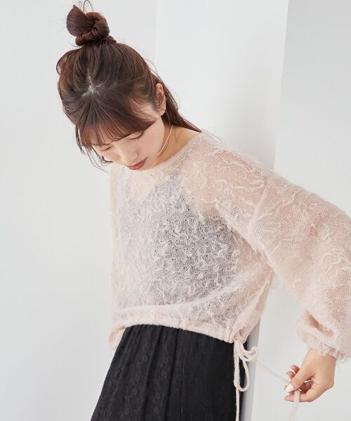 MAJESTIC LEGON(マジェスティックレゴン)の「エアリーフリンジドロストニット(ニット/セーター・レディース・アイボリー/ピンク/ボルドー/ブルー系その他5・MEDIUM)」の22枚目の写真