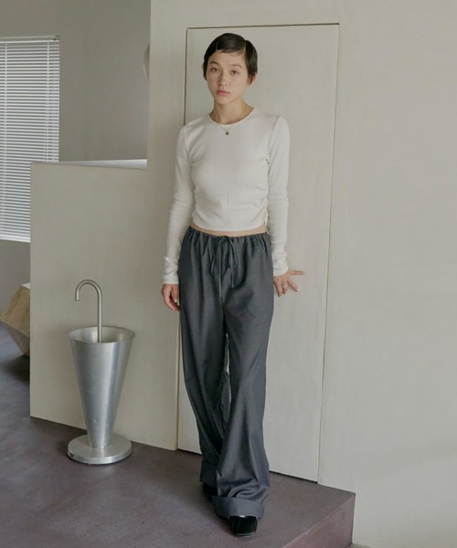 〈GIUNON〉2way folded stripe pants GIUNON（ジウノン）の「2way folded stripe pants / 2way フォル