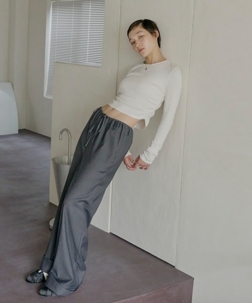 〈GIUNON〉2way folded stripe pants GIUNON（ジウノン）の「2way folded stripe pants / 2way フォル
