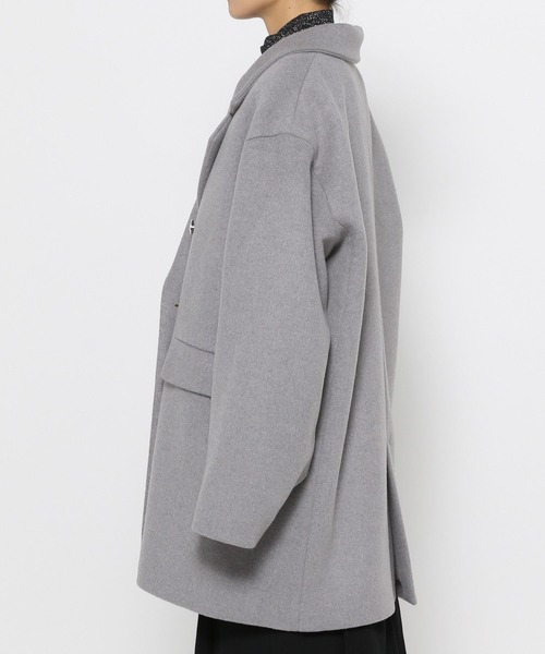 HARE（ハレ）の「ウールミドルテーラードジャケットコート(HARE)（チェスターコート・レディース・グレー/ブラック・FREE）」の18枚目の写真