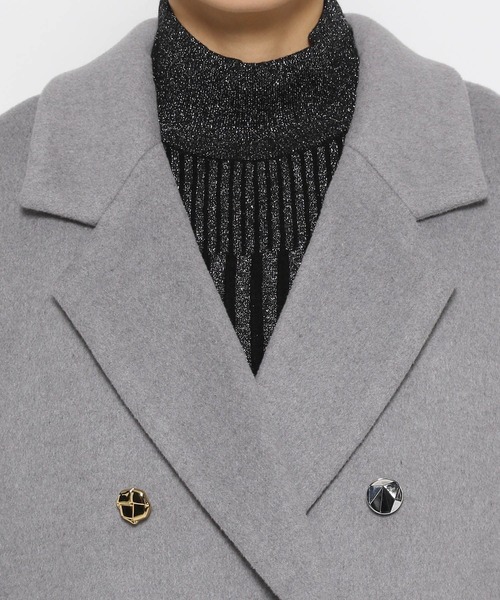 HARE（ハレ）の「ウールミドルテーラードジャケットコート(HARE)（チェスターコート・レディース・グレー/ブラック・FREE）」の20枚目の写真