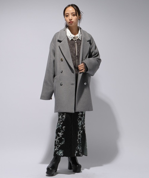 新品タグ付 今季完売 HARE ハレ ウールミドルジャケットコート ブラック HARE（ハレ）の「ウールミドルテーラードジャケットコート(HARE