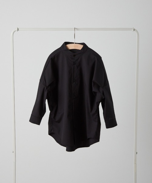 riziere（リジェール）の「バンドカラーリラックスシャツ（ボタン取り外し対応）（シャツ/ブラウス・キッズ・ホワイト/ベージュ/グレー/ブラック・90/100/110/120/130/140/150/160）」の8枚目の写真