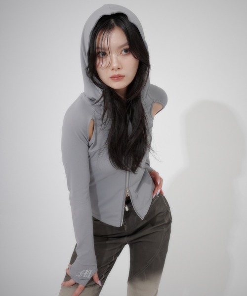 【正規品】 セール】double zip hoodie / ダブルジップフーディ【SETUP対応 トップス