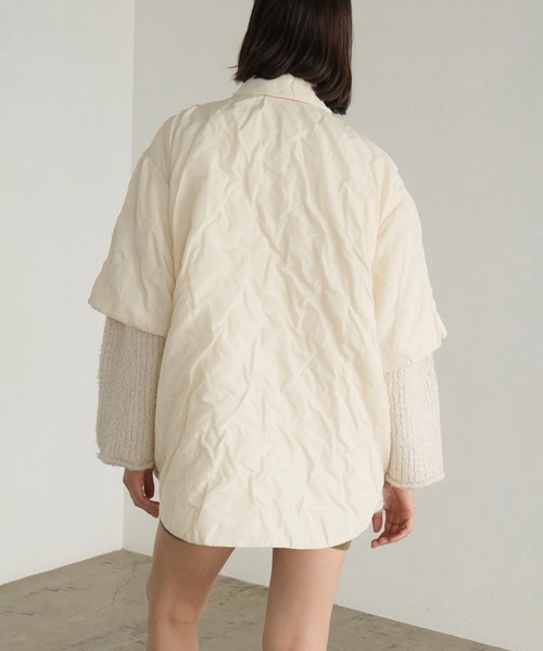 CLANE（クラネ）の「PADDED CRUMPLY SHIRT JACKET（その他アウター・レディース・アイボリー/ブラック・1/2）」の3枚目の写真